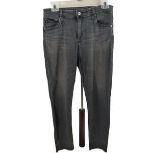 Adriano Goldschmied AG Gray the High Rise Stevie Slim Straight Jeans Pants 28 R